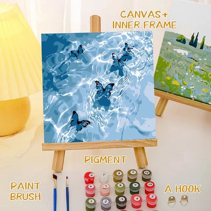 HOPTECH-Paint By Number 20x20cm Canvas Painting DIY Digital Painting Kit With Complete Painting Tools 1 Package