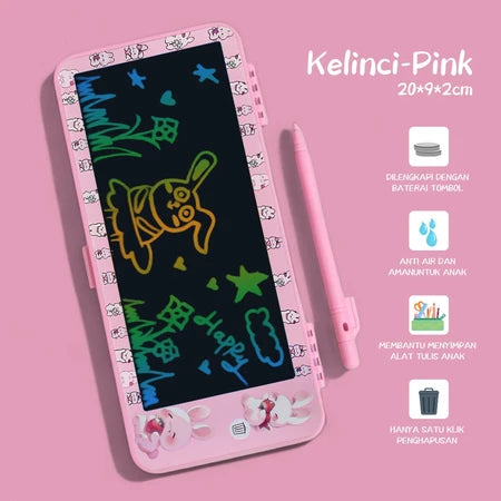 Drawing Box Aesthetic Pencil Box with Scribble Board Waterproof Boys Pencil Case Children's Pencil Box