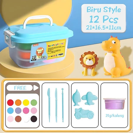 [READY] HOPTECH Clay Toy Gift Box Contains 12 Colorful Clays Educational Toys for Children Children's Gifts