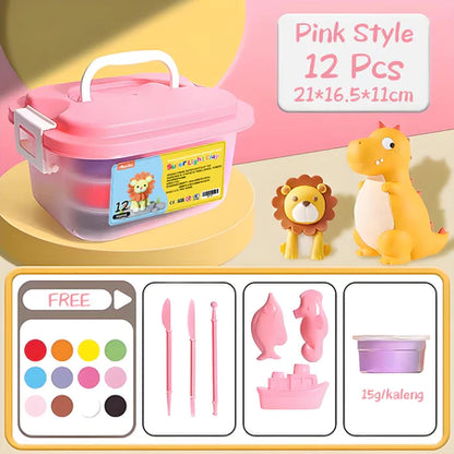 [READY] HOPTECH Clay Toy Gift Box Contains 12 Colorful Clays Educational Toys for Children Children's Gifts