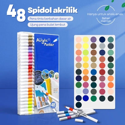 [READY] Hoptech Acrylic Markers Colorful Markers 1 Set DIY Painting Acrylic Markers 48/60/80 Colors