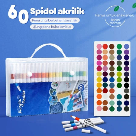 [READY] Hoptech Acrylic Markers Colorful Markers 1 Set DIY Painting Acrylic Markers 48/60/80 Colors