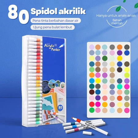 [READY] Hoptech Acrylic Markers Colorful Markers 1 Set DIY Painting Acrylic Markers 48/60/80 Colors