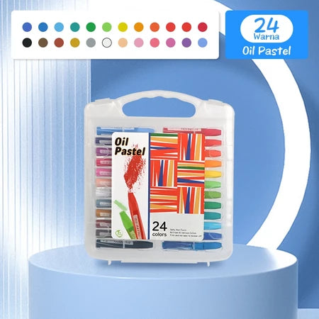 HOPTECH-Oil Pastel Crayons 24/36/48 Colors Crayons Set Non-Toxic Waterproof And Anti-Break Oil Crayons