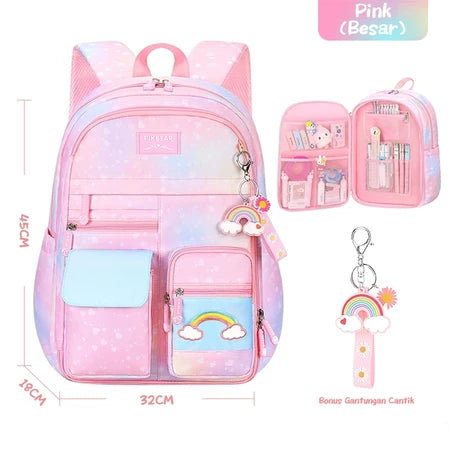 [READY] HOPTECH Girls' School Bags Elementary &amp; Middle School Children's School Bags Large Capacity Waterproof Backpacks Children's Gifts