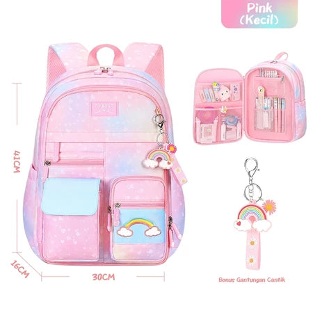 [READY] HOPTECH Girls' School Bags Elementary &amp; Middle School Children's School Bags Large Capacity Waterproof Backpacks Children's Gifts