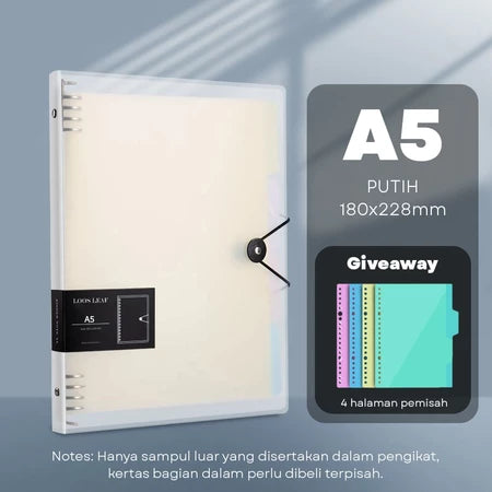 HOPTECH Binder A5/B5 Transparent Aesthetic Binder Book Black and White Korean Aesthetic Notebook