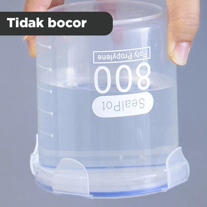 Hoptech - Toples PP Transparan | Tempat Penyimpanan Makanan Ringan & Biskuit | Food Storage Jar