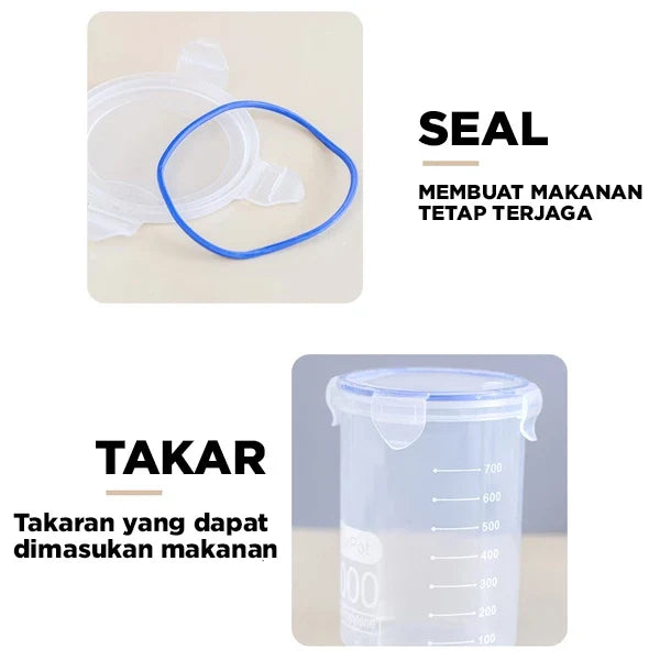 Hoptech - Toples PP Transparan | Tempat Penyimpanan Makanan Ringan & Biskuit | Food Storage Jar