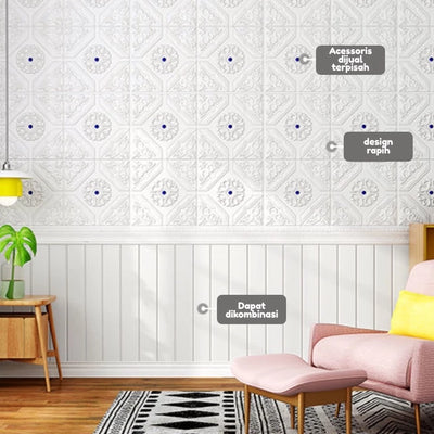 Wall Sticker 3D Foam Motif Batik A04