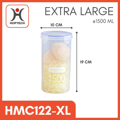 Hoptech - Toples PP Transparan | Tempat Penyimpanan Makanan Ringan & Biskuit | Food Storage Jar
