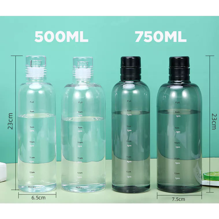 Hoptech - Botol minum 500ml & 750ml / botol transparan / botol olahraga / botol portable