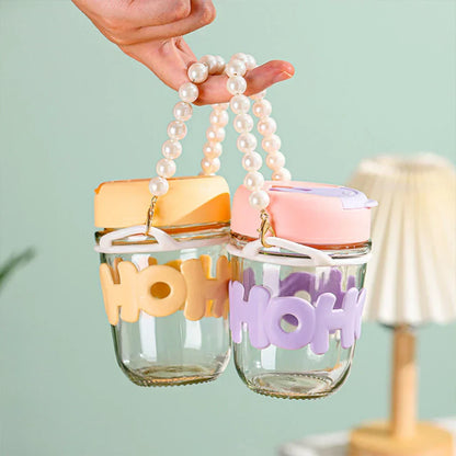 Hoptech - Tumblr Gelas Kaca Gelas Kopi 350 ML Aesthetic Cup dengan Sedotan Kaca