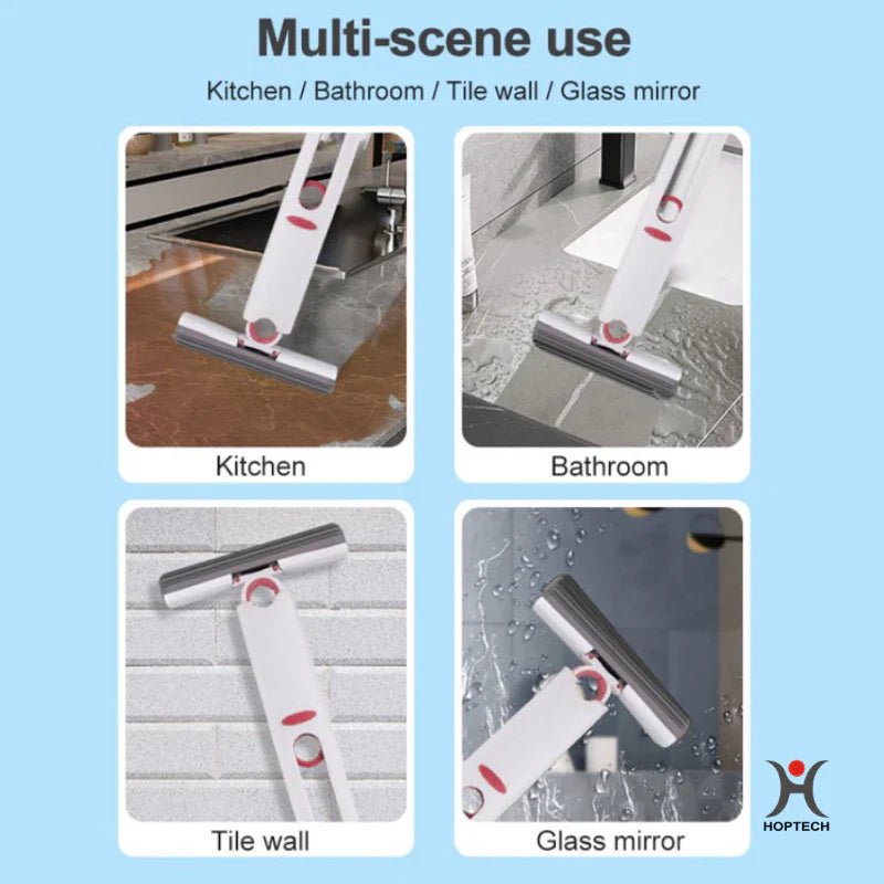 Hoptech - Alat Pel Mini Lipat Alat Pembersih Kaca Mini Portable Folding Mop