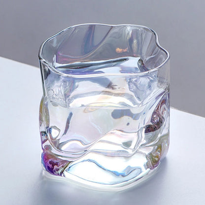 Hoptech - 180ml Japanese-Style Aesthetic Glass Cup | Unique Drinking Glass Abstract Glass Cup