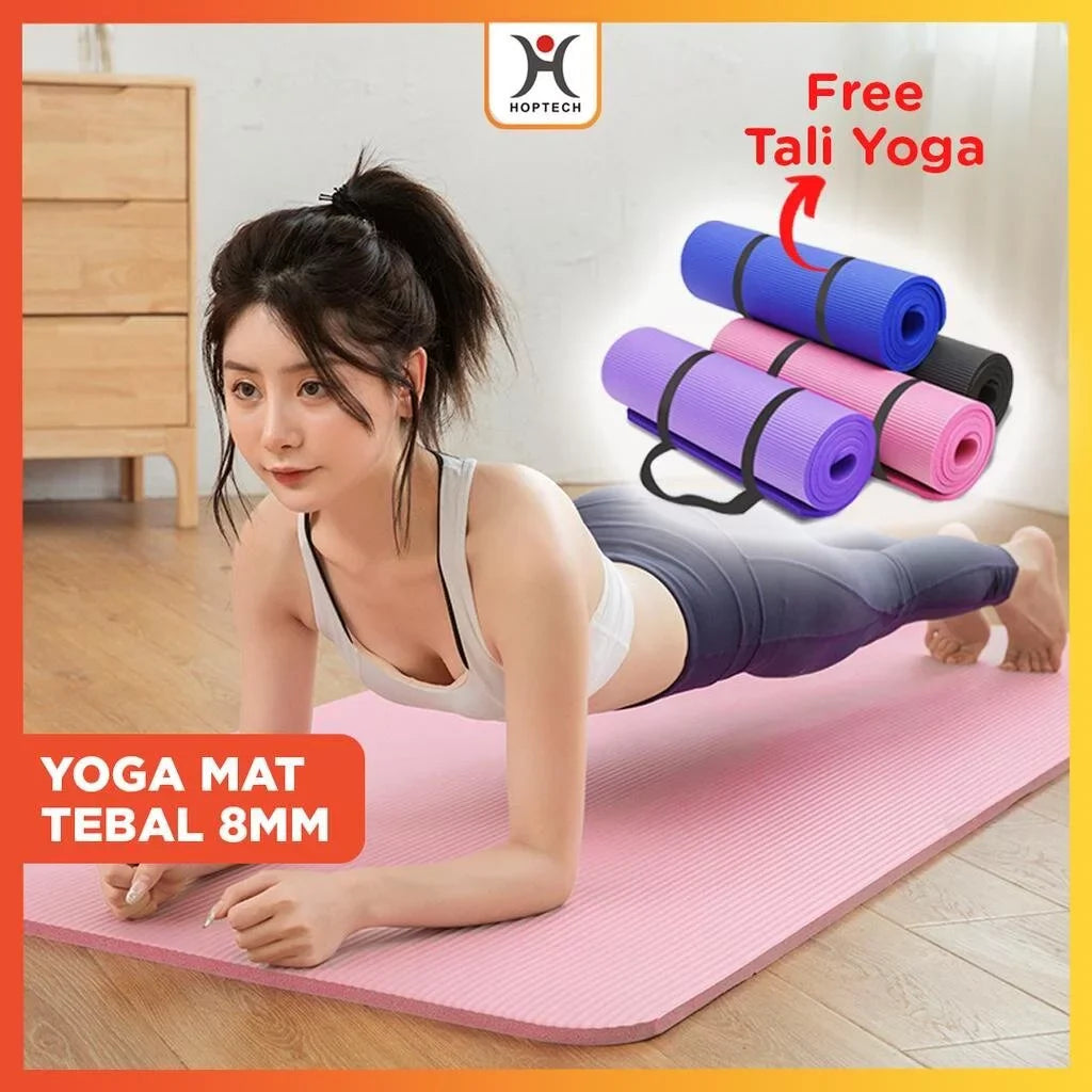 Hoptech - Matras Olahraga NBR Yoga Mats Anti Slip Tebal Premium & Pilates Mats | Gym Mats