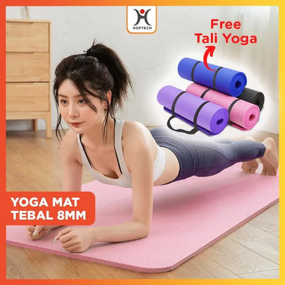 Hoptech - Matras Olahraga NBR Yoga Mats Anti Slip Tebal Premium & Pilates Mats | Gym Mats