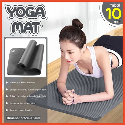 Hoptech - Matras Olahraga NBR Yoga Mats Anti Slip Tebal Premium & Pilates Mats | Gym Mats