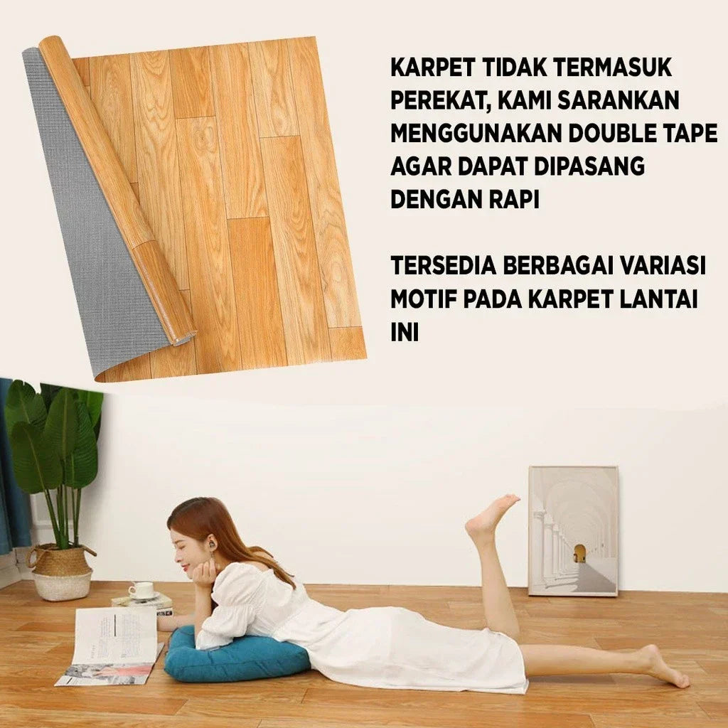 Hoptech - Karpet Lantai Vinyl Roll Ketebalan 0.7mm Dekorasi Lantai 1 x 1 Meter KLV-H