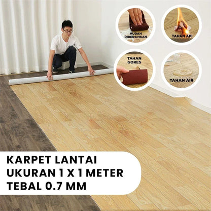 Hoptech - Karpet Lantai Vinyl Roll Ketebalan 0.7mm Dekorasi Lantai 1 x 1 Meter KLV-H
