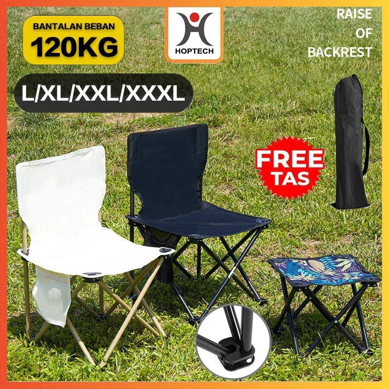 Hoptech-Kursi Lipat Serbaguna Outdoor Portable | Kursi Camping Tebal Tahan Aus | Folding Chair 120kg