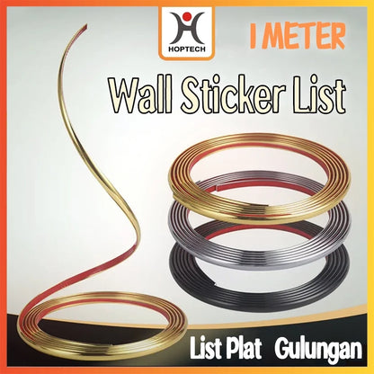 A roll of wall sticker list in various colors including gold, silver, and red, intended for home decoration.