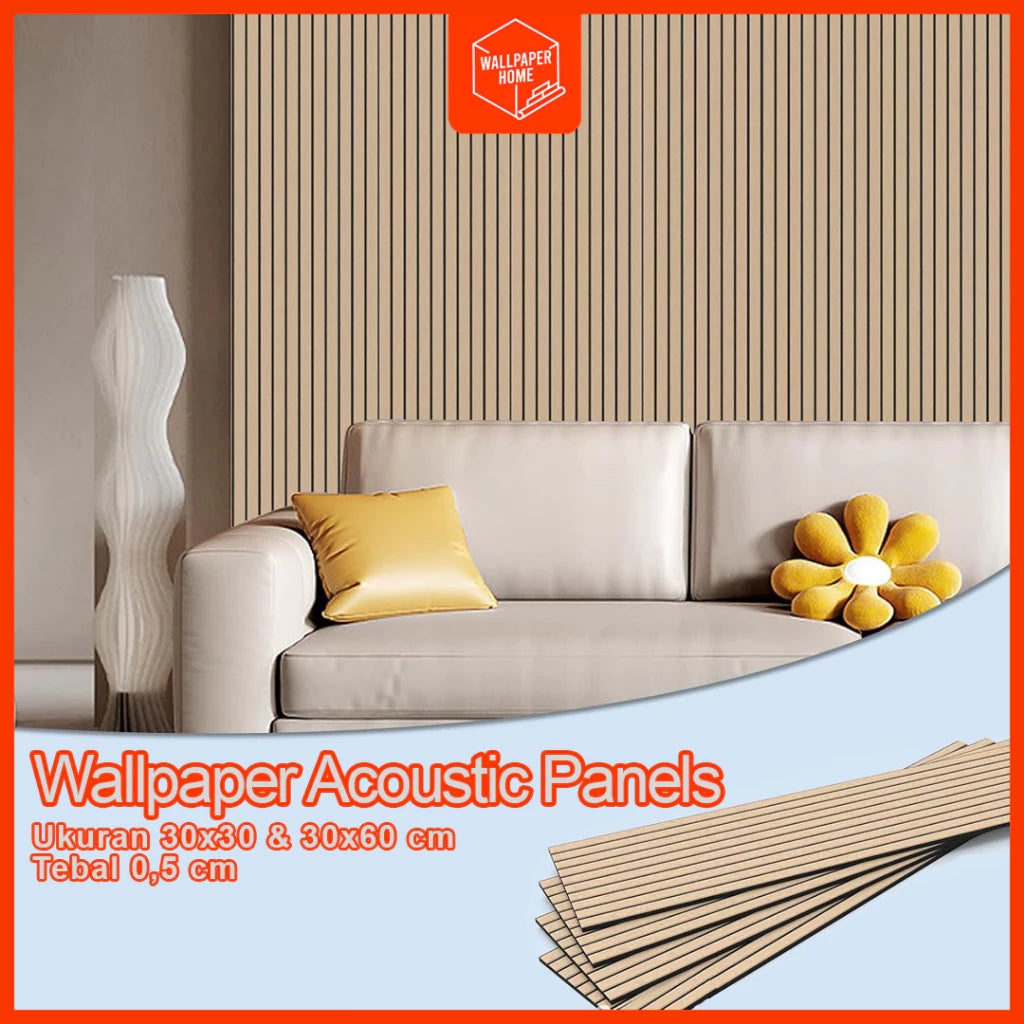 Hoptech - Wallpaper Dinding Peredam Suara Acoustic Panel Wall Sticker Dinding 3D Foam+pvc 30x30 & Tebal 0,5 Cm