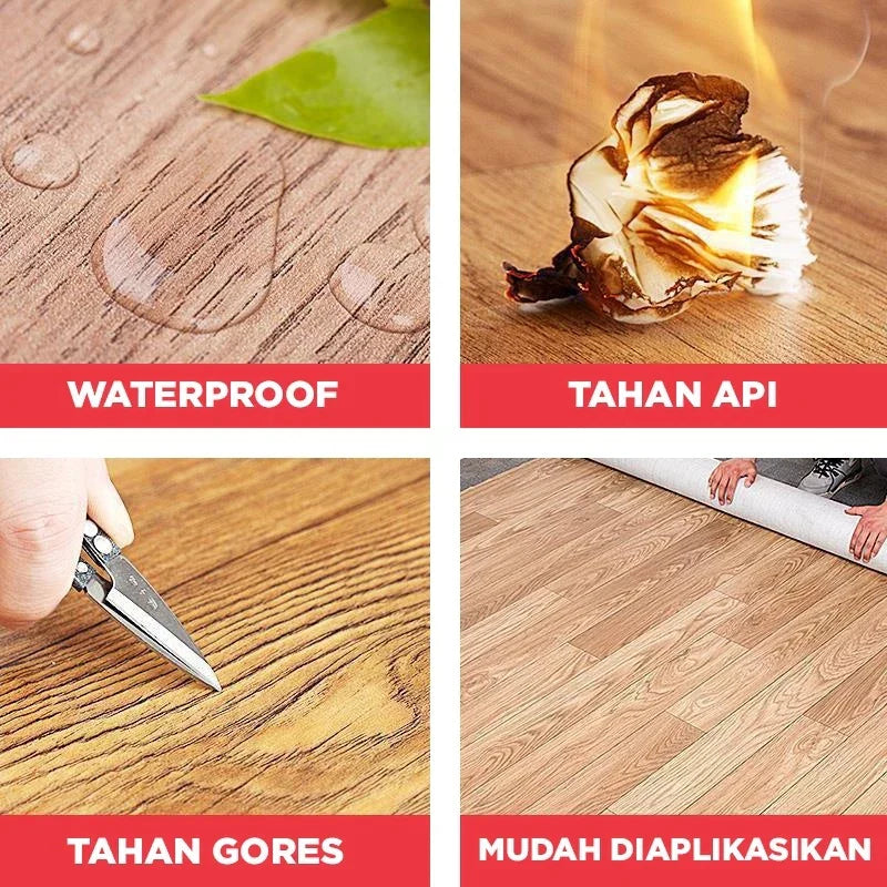 Hoptech - Karpet Lantai Vinyl Roll Ketebalan 0.7mm Dekorasi Lantai 1 x 1 Meter KLV-H