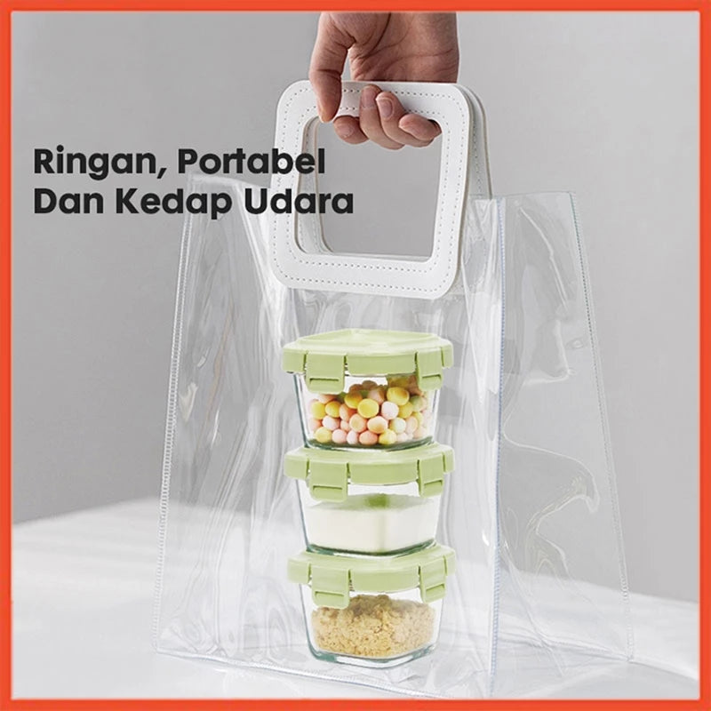 Hoptech - Glass MPASI Container, Glass MPASI Container, MPASI Storage, Glass Baby Food Container