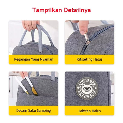 Hoptech - Tas Bekal Serbaguna | Thermal Bag Cooler Bag Menjaga Suhu Makanan & Minuman