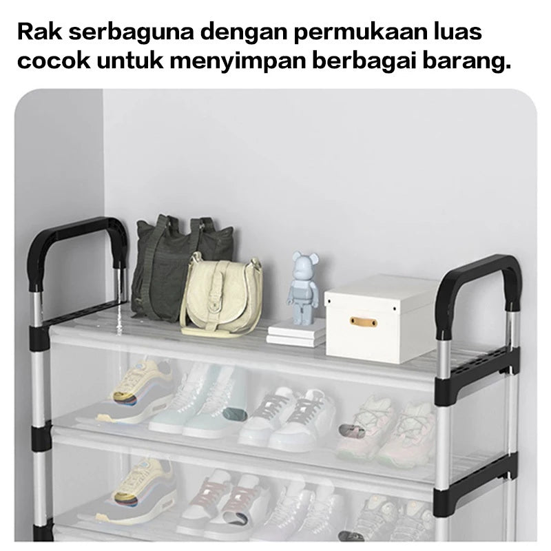 Hoptech - 3-6 Tier Dustproof Closed Shoe Rack Made of Sturdy Steel | Multipurpose Aesthetic Shoe Rack 