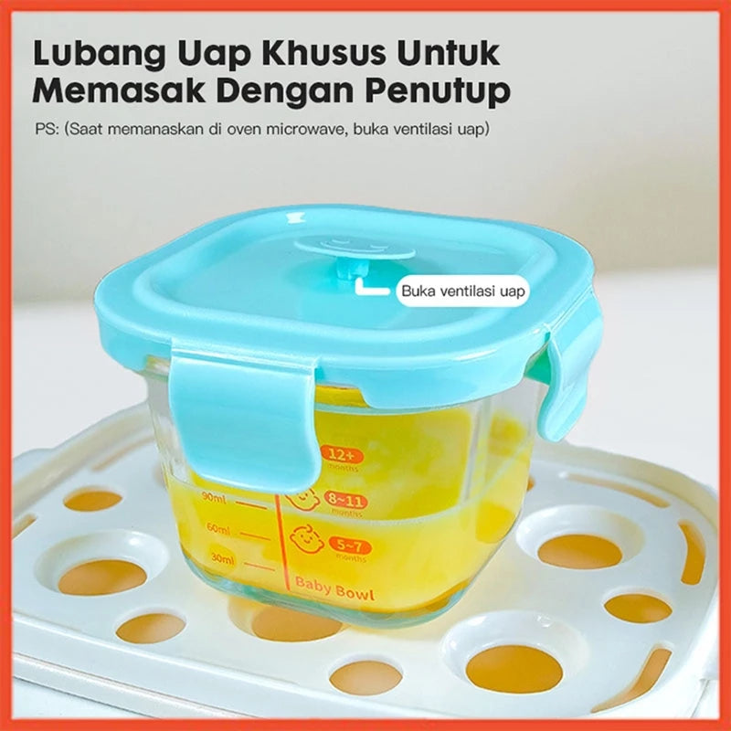 Hoptech - Glass MPASI Container, Glass MPASI Container, MPASI Storage, Glass Baby Food Container