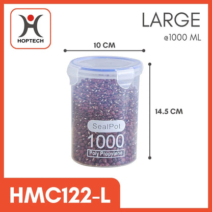 Hoptech - Toples PP Transparan | Tempat Penyimpanan Makanan Ringan & Biskuit | Food Storage Jar