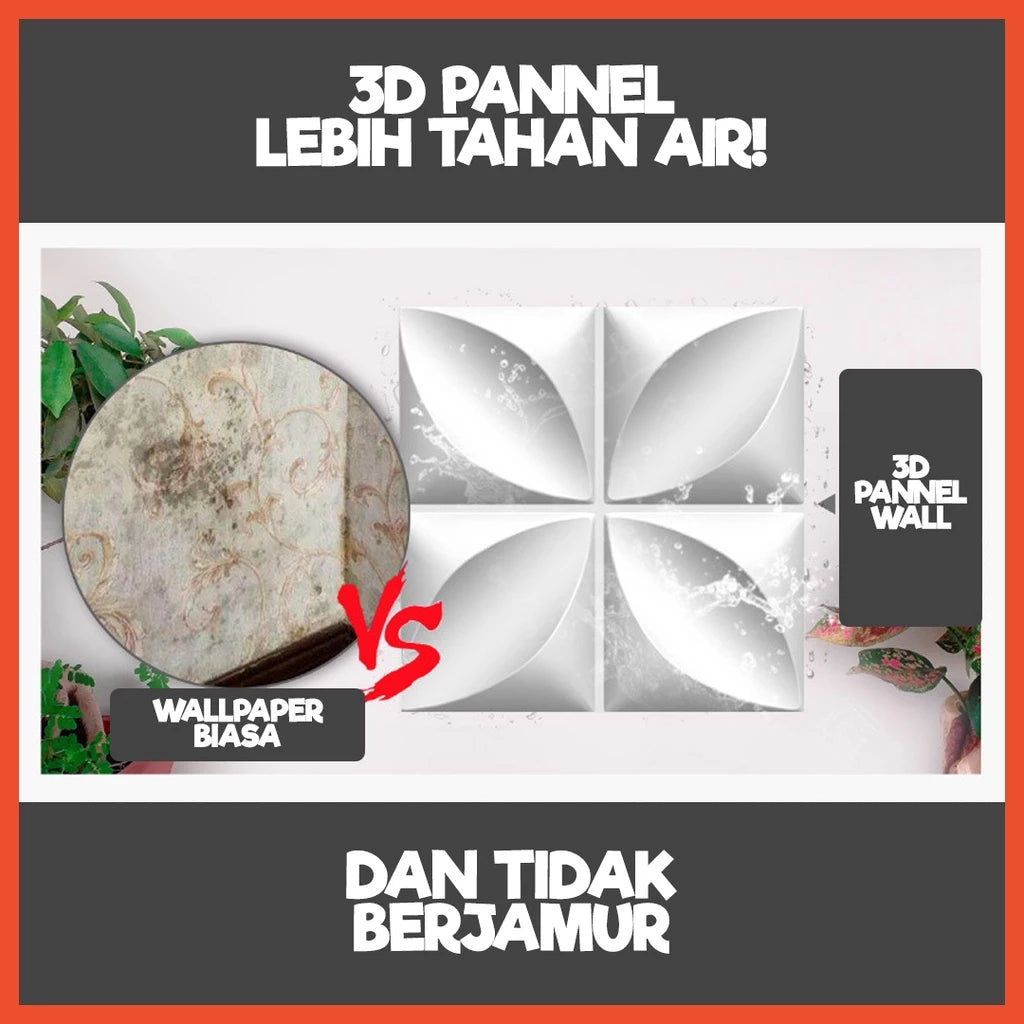 Hoptech - WALL PANEL 3D PVC WALLPANEL WALLPAPER DINDING / WALL PANNEL 50X50CM dan 30x30CM