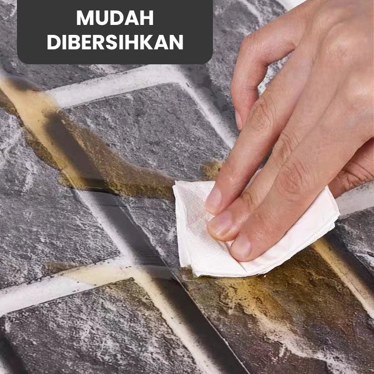 Hoptech - Wallpaper dinding Vinyl Marble Motif Kayu 30 x 60 cm 0,3cm Stiker Keramik A14