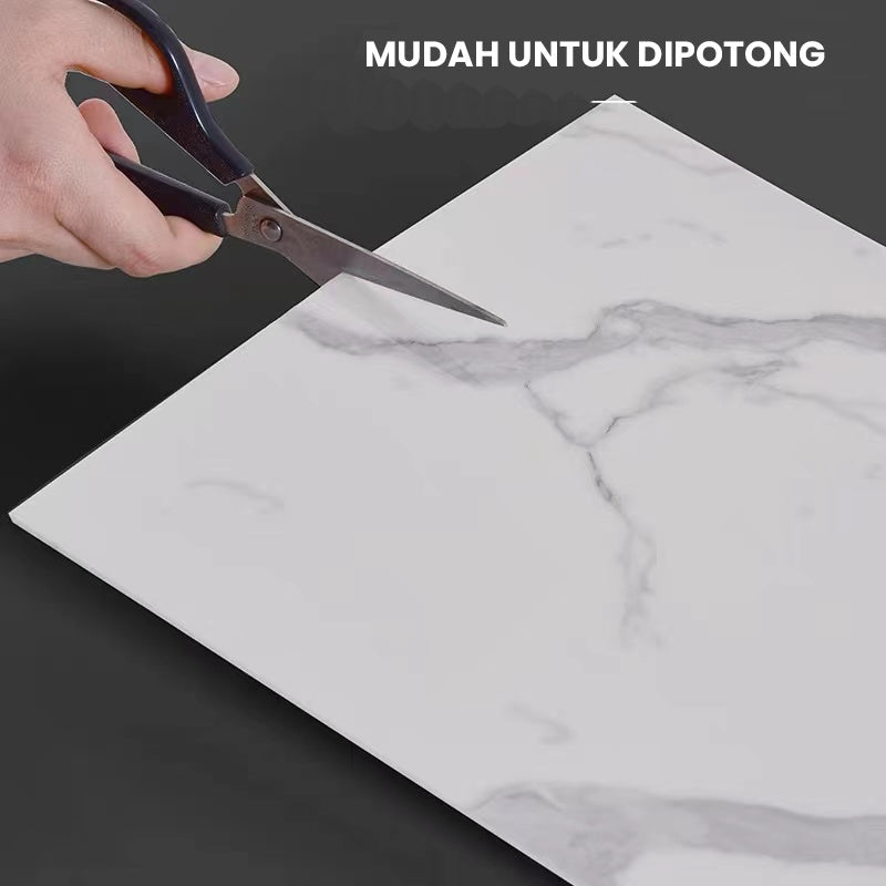 Hoptech - Wallpaper dinding Vinyl Marble Motif Kayu 30 x 60 cm 0,3cm Stiker Keramik A14