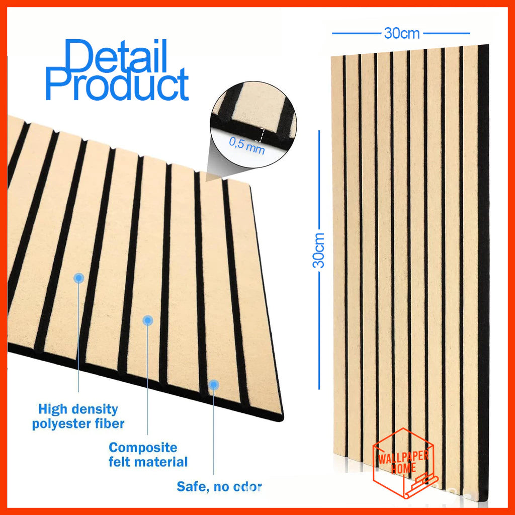 Hoptech - Wallpaper Dinding Peredam Suara Acoustic Panel Wall Sticker Dinding 3D Foam+pvc 30x30 & Tebal 0,5 Cm