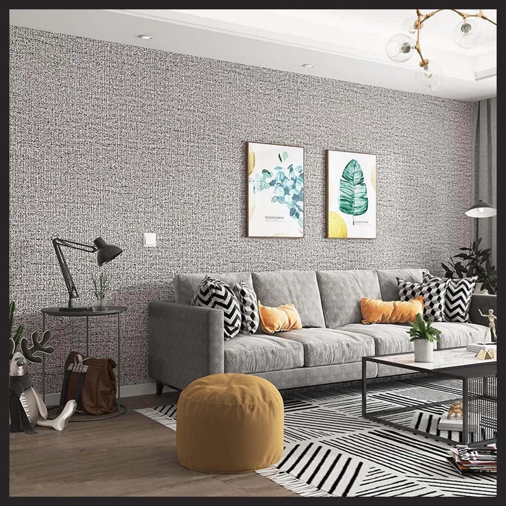 Wallpaper Linen Roll ukuran 280 x 50 CM Sticker Dinding dekoratif aluminium