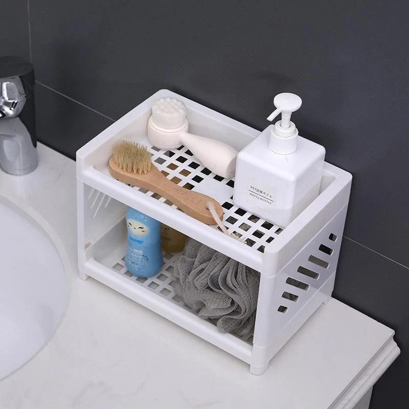 Hoptech - Multipurpose Portable Stacking Shelf | Space-Saving Multifunctional Storage Shelf 