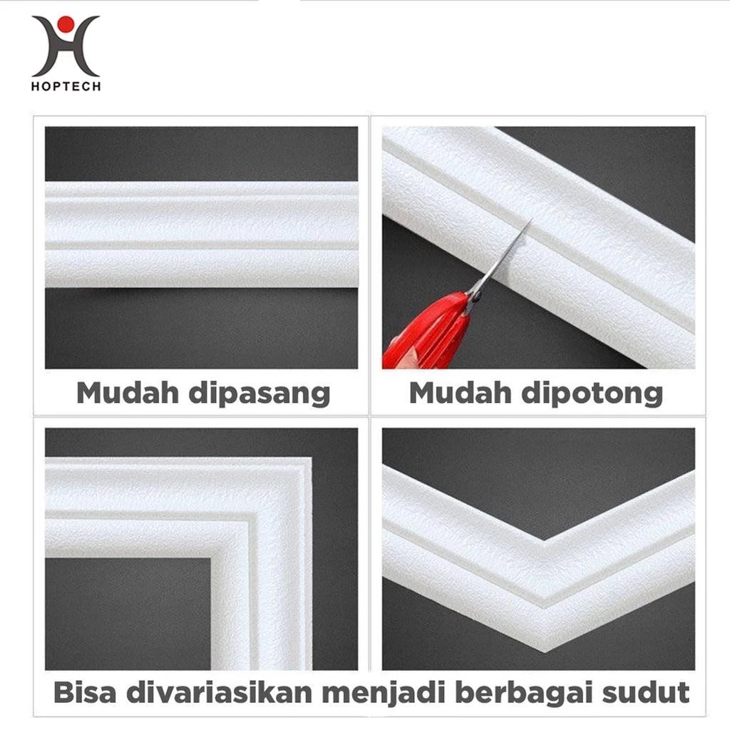 List Dinding 3D panjang 2.3 Meter Lebar 8 CM dan 5CM Wallpaper Roll untuk Border