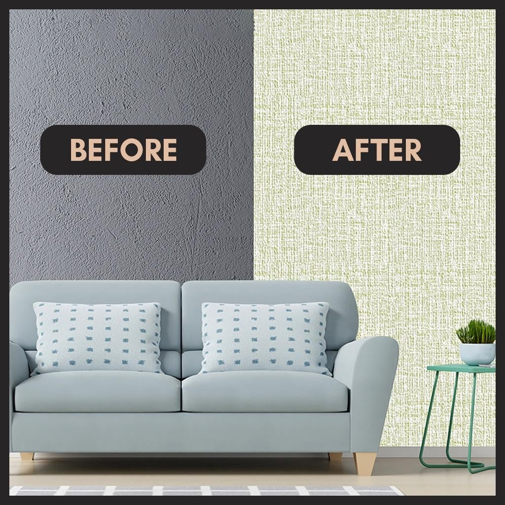 Wallpaper Linen Roll ukuran 280 x 50 CM Sticker Dinding dekoratif aluminium