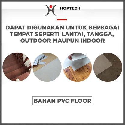 Hoptech - Wallpaper Vinyl Lantai ukuran 91.5 x 15.2 CM PERLEMBAR Self Adhesive TEBAL 1.2MM Lem