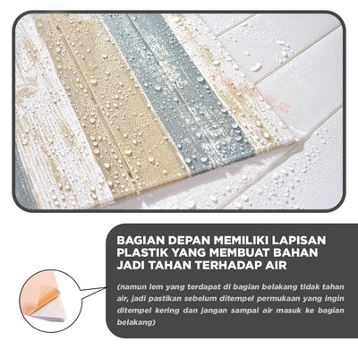 Wall Sticker 3D Foam Motif Kayu A03