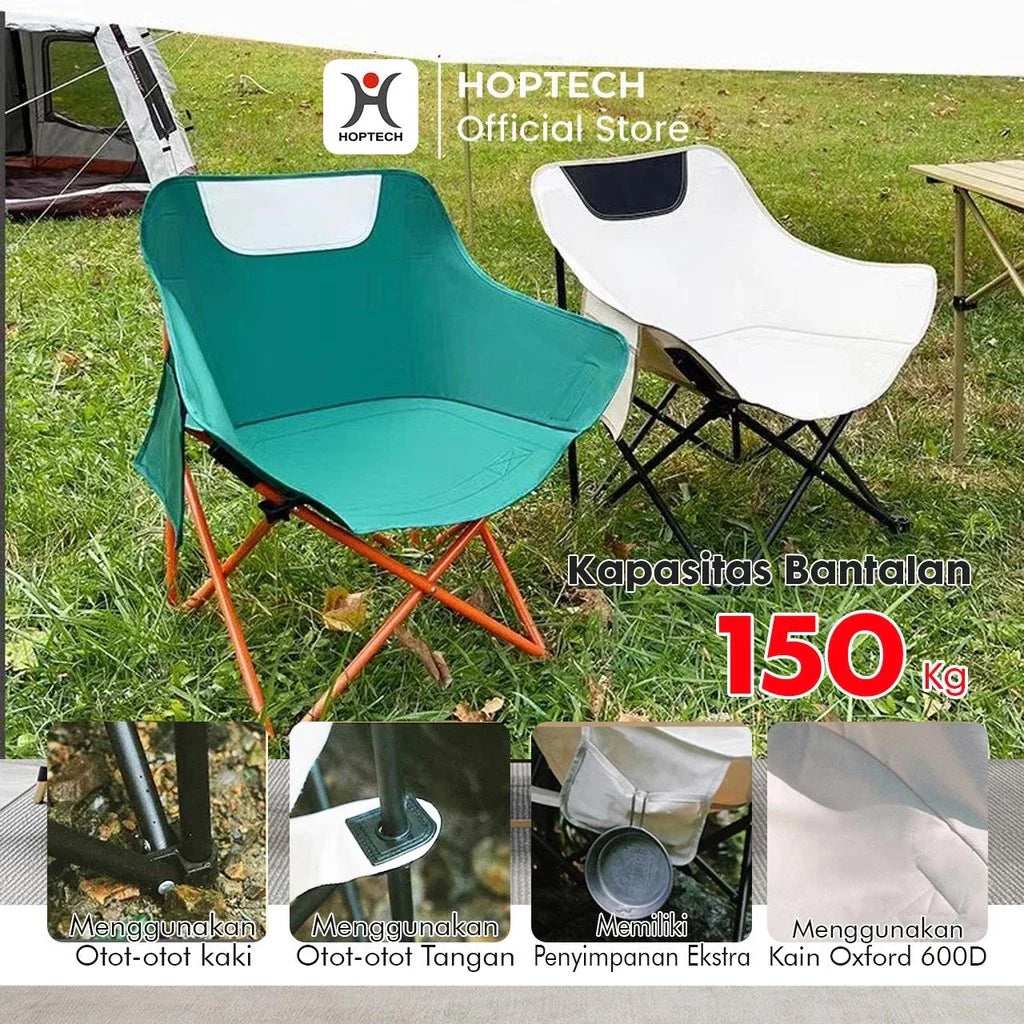 Kursi Lipat Sandaran Tinggi Dengan Sandaran Kepala Busa Kursi Camping Kuat/Lebar/Tebal Beban 150kg Outdoor Furniture Besi
