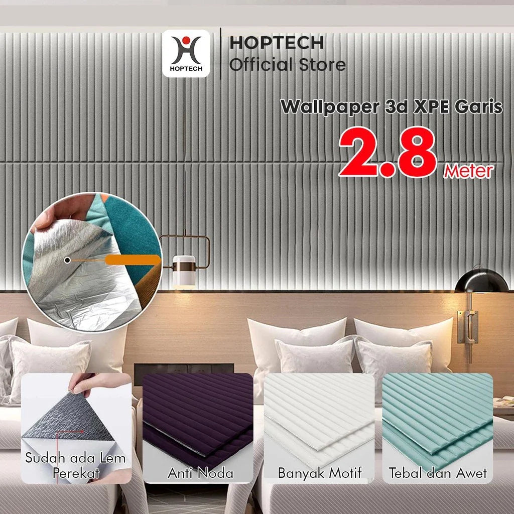 Wallpaper Dinding Kulit Sticker Foam Ukuran 280 x 70 cm tebal 5mm Wallpaper Timbul Garis Aesthetic A68