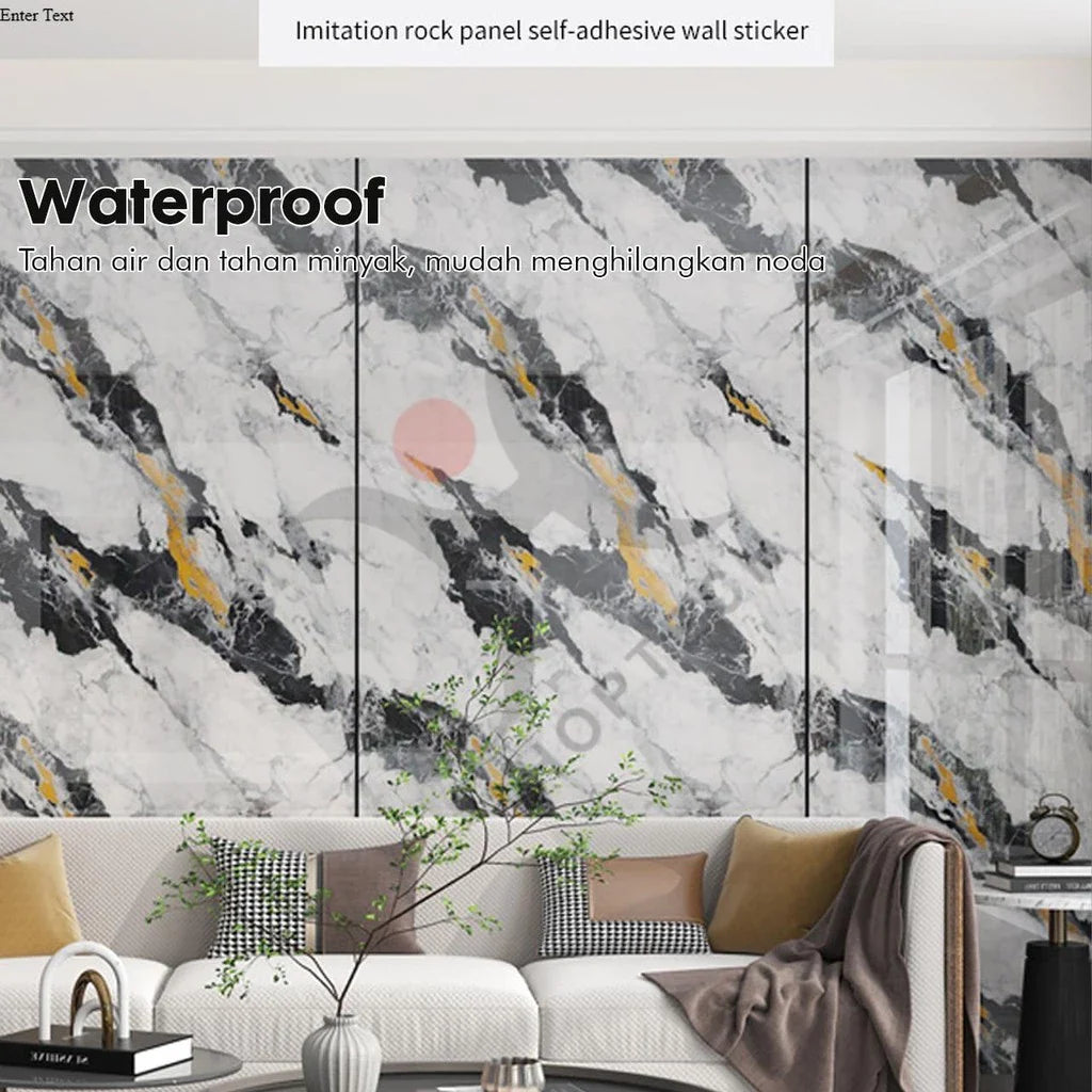 Hoptech - Wallpaper Dinding Motif Marble Roll 120 x 280cm Sticker Kamar Dekorasi PET Panjang 2.8 Meter A58