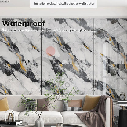 Hoptech - Wallpaper Dinding Motif Marble Roll 120 x 280cm Sticker Kamar Dekorasi PET Panjang 2.8 Meter A58