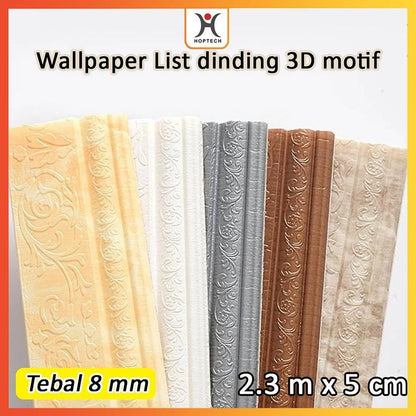 3D Wall List 2.3 Meters Long, 8 CM Wide and 5CM Wallpaper Roll for Border