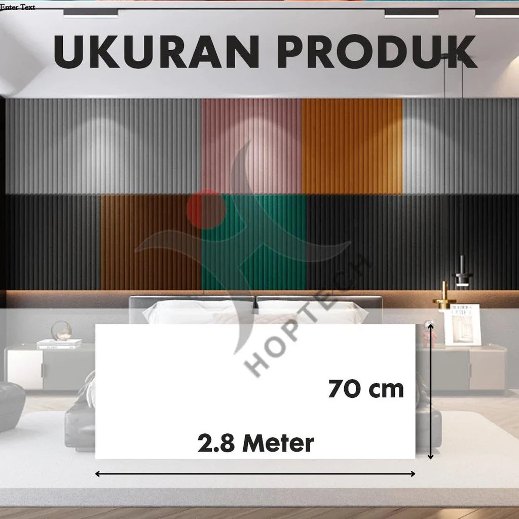 Wallpaper Dinding Kulit Sticker Foam Ukuran 280 x 70 cm tebal 5mm Wallpaper Timbul Garis Aesthetic A68