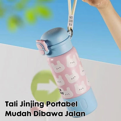 HOPTECH - 500ml Stainless Steel Tumbler Vacuum Thermos Drinking Bottle with Straw, Heat &amp; Cold Resistant